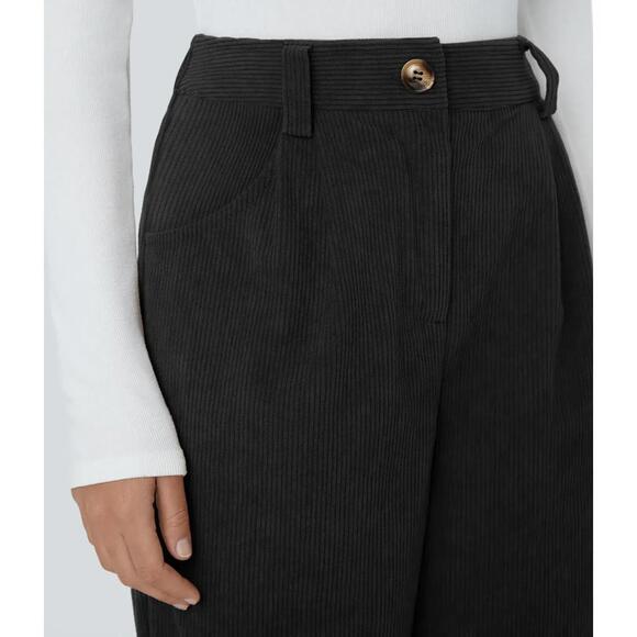 NWT Halara High Waisted Zipper Pocket Corduroy Casual Pants - Size Medium - Picture 4 of 5